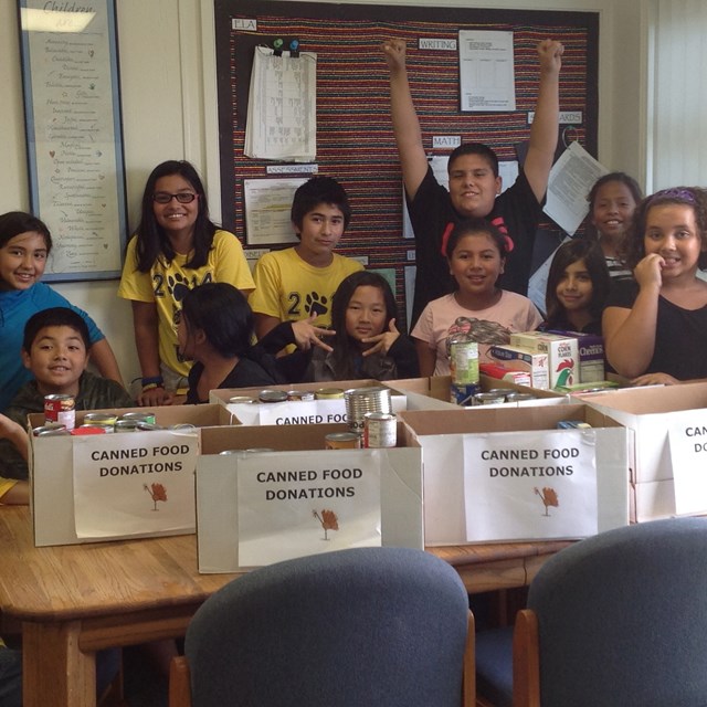 Helping those in need with our canned food drive.